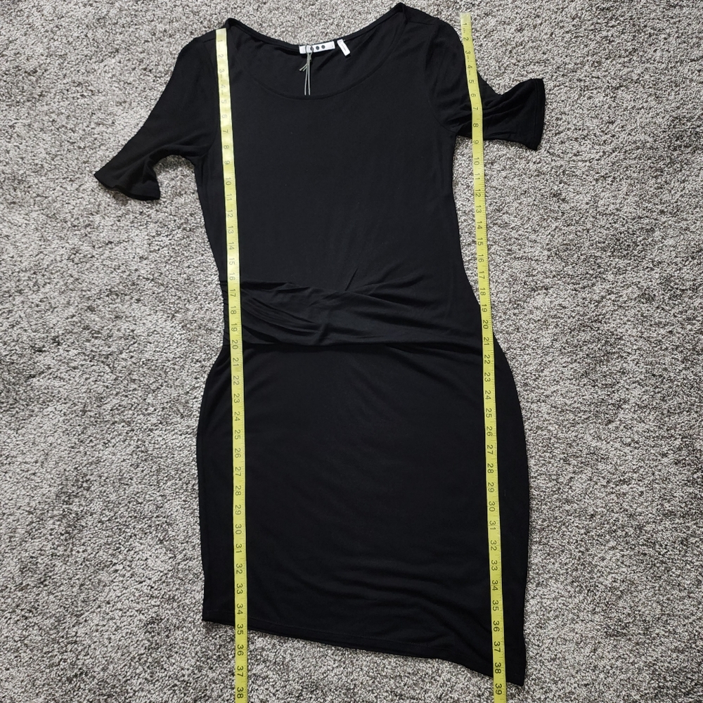 Black Three Dots "Christina" Ruched Jersey Dress - Picture 8 of 13